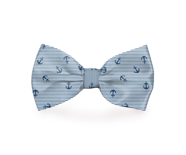 Come Sail Away Anchor Blue Dog Bow Tie