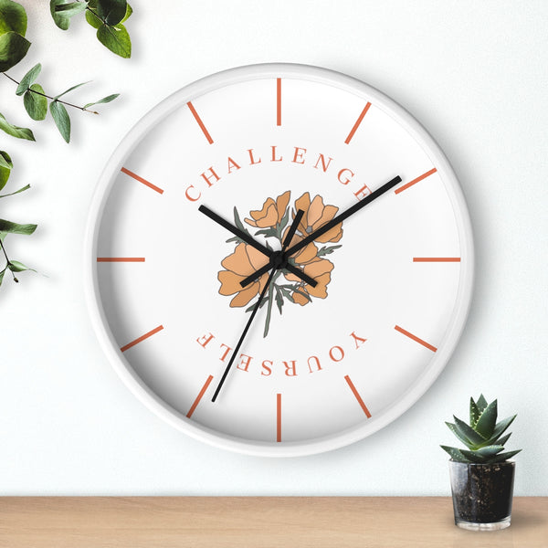 Challenge Yourself Golden Bloom Wall Clock