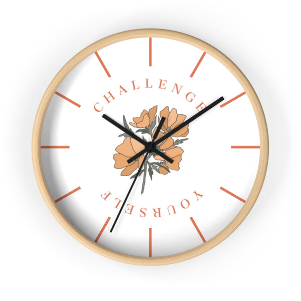 Challenge Yourself Golden Bloom Wall Clock