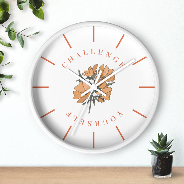 Challenge Yourself Golden Bloom Wall Clock