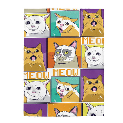Cat Expressions Humor Funny Cat Blanket