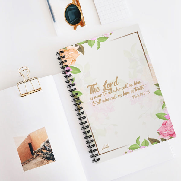 Psalm 145:18 Floral Prayer Notebook