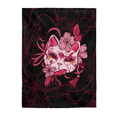 Japanese Cat Mask Anime Blanket