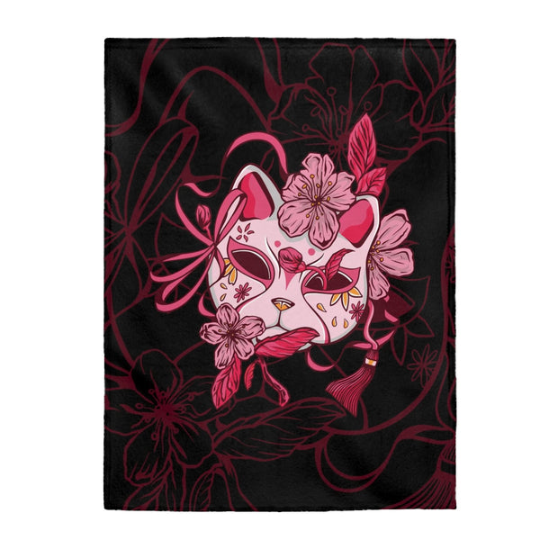 Japanese Cat Mask Anime Blanket