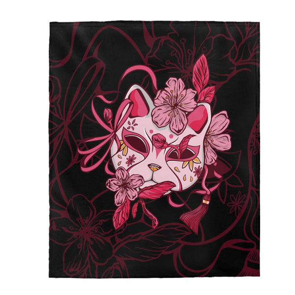 Japanese Cat Mask Anime Blanket