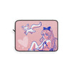 Cute Pink Anime Girl and Cat Laptop Sleeve