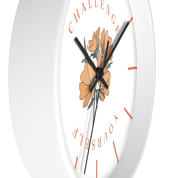 Challenge Yourself Golden Bloom Wall Clock