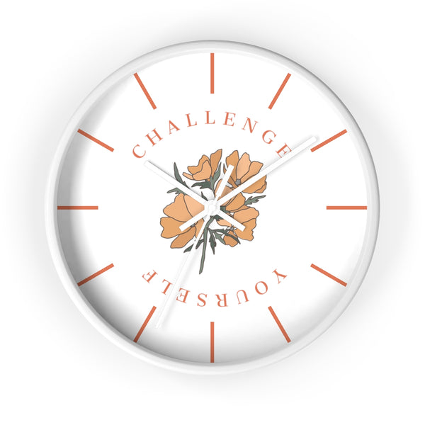 Challenge Yourself Golden Bloom Wall Clock