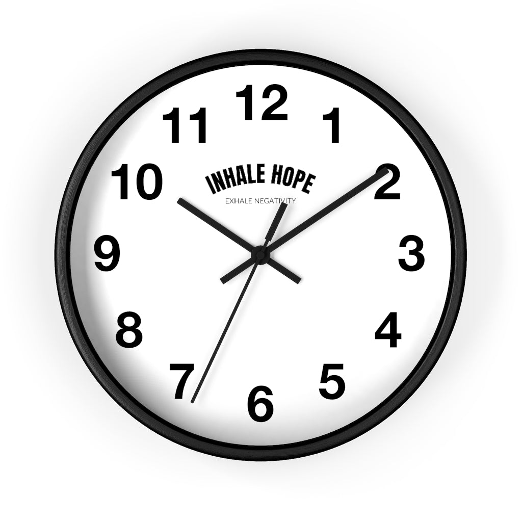 Inhale Hope Exhale Negativity Wall Clock
