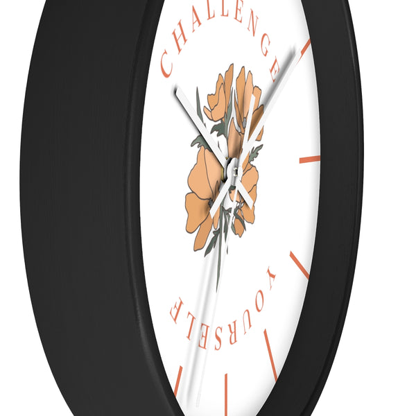 Challenge Yourself Golden Bloom Wall Clock