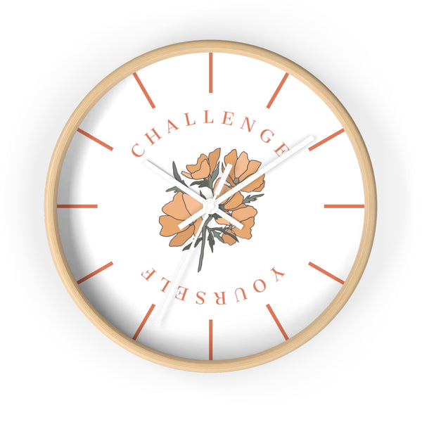 Challenge Yourself Golden Bloom Wall Clock