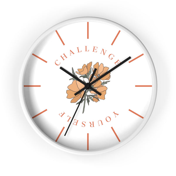 Challenge Yourself Golden Bloom Wall Clock